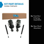 TRQ Complete Shock Assembly & Shock Absorber Kit Front & Rear