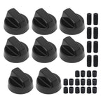 Zreneyfex 8 Pack Control Knobs with 24 Adapters, Replacement for Multiple Models Oven Stove and Range, Black Stove Knobs Replacement Set