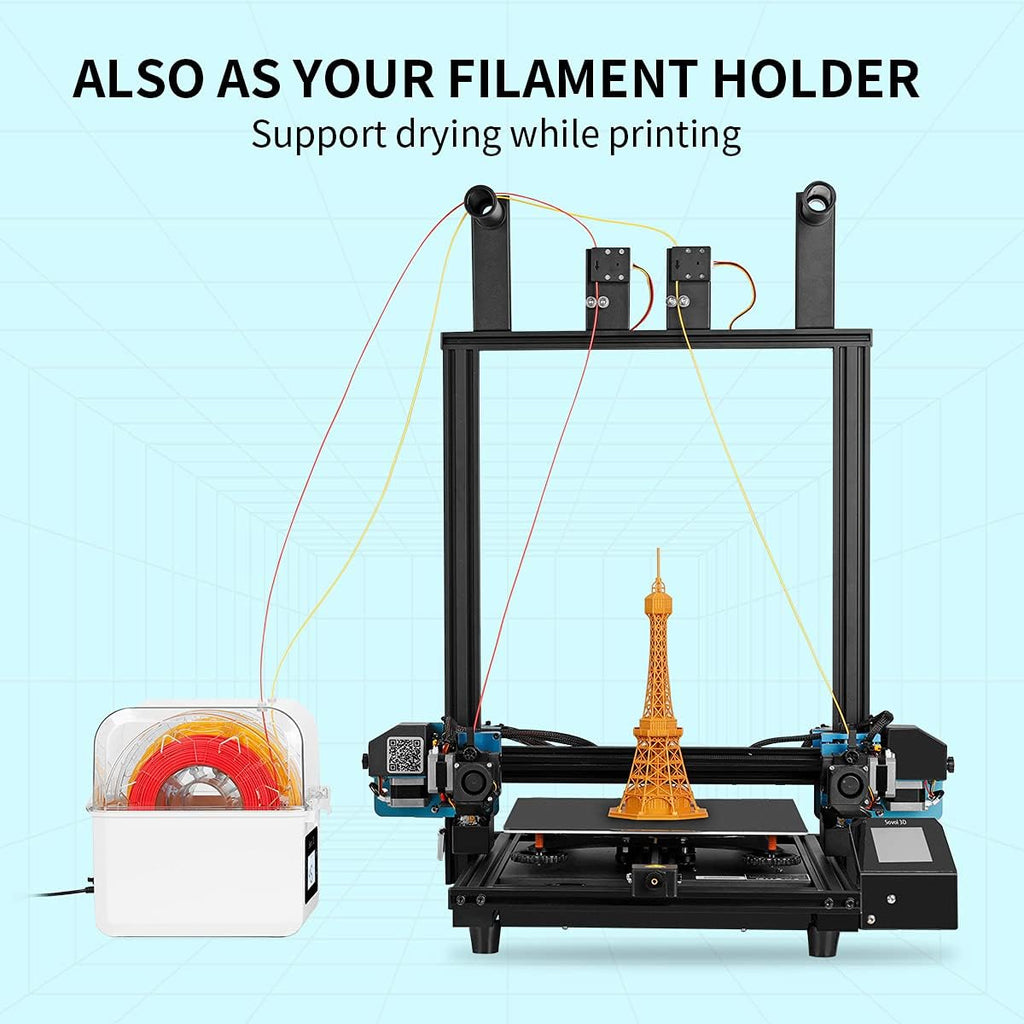 Filament Dryer 2026, SH01 Filament Dehydrator 3D Printer Spool Holder with Upgraded Fan, Dry Box for Keeping Filament