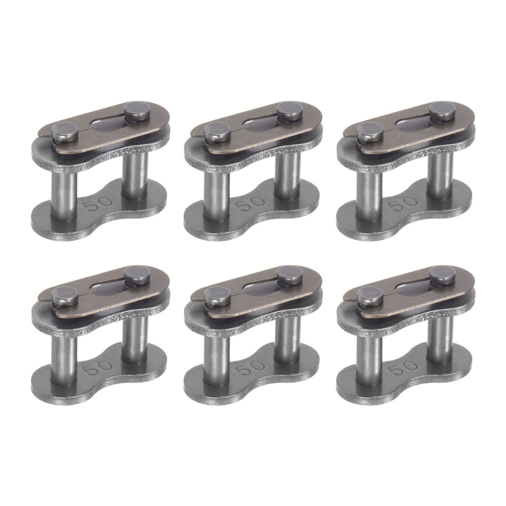 uxcell 6Pcs #50 Chain Master Connector Link Roller, 5/8" Pitch Carbon Steel, Standard Connecting Split Links for 10A Chain