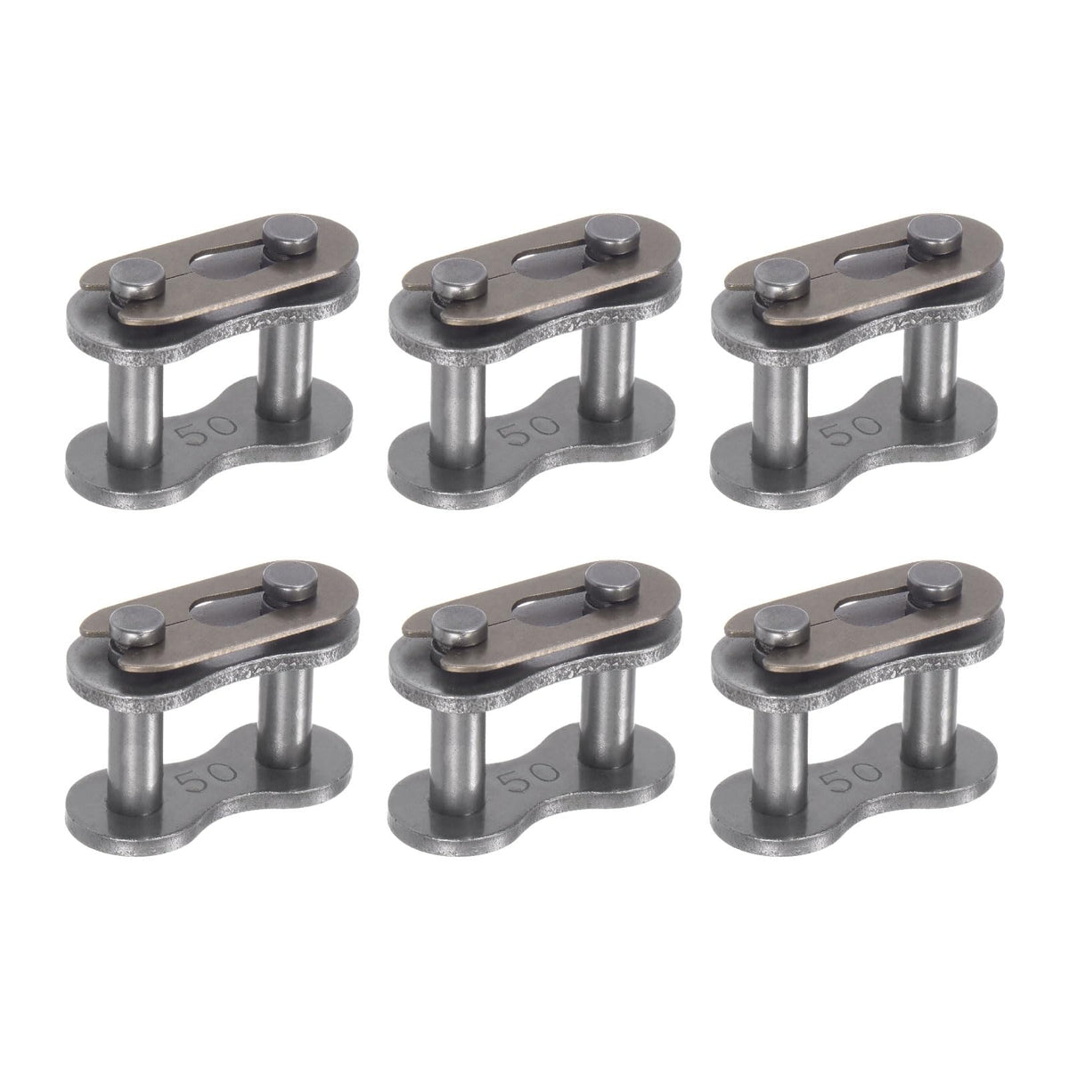 uxcell 6Pcs #50 Chain Master Connector Link Roller, 5/8" Pitch Carbon Steel, Standard Connecting Split Links for 10A Chain