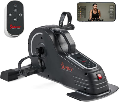 Smart Motorized 2-in-1 Pedal Exerciser, Indoor Compact Under-Desk Mini Bike for Low-Impact Cardio Workout and