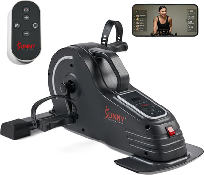 Smart Motorized 2-in-1 Pedal Exerciser, Indoor Compact Under-Desk Mini Bike for Low-Impact Cardio Workout and
