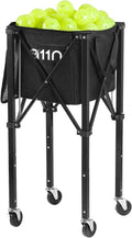 Pickleball & Tennis Ball Hopper with Wheels, Foldable Cart