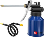 Oil Can Pump Heavy Duty Pistol Type Oiler with Metl & Flexible Spout (Blue)