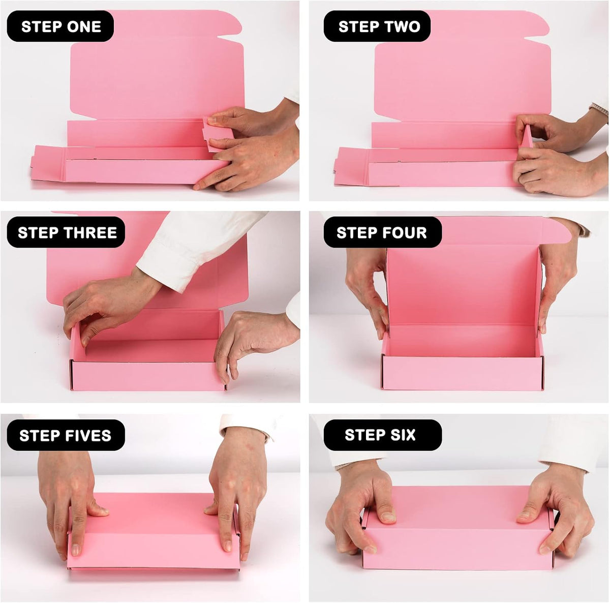 Pink Shipping Boxes 12x9x4 Inches, 20 Pack