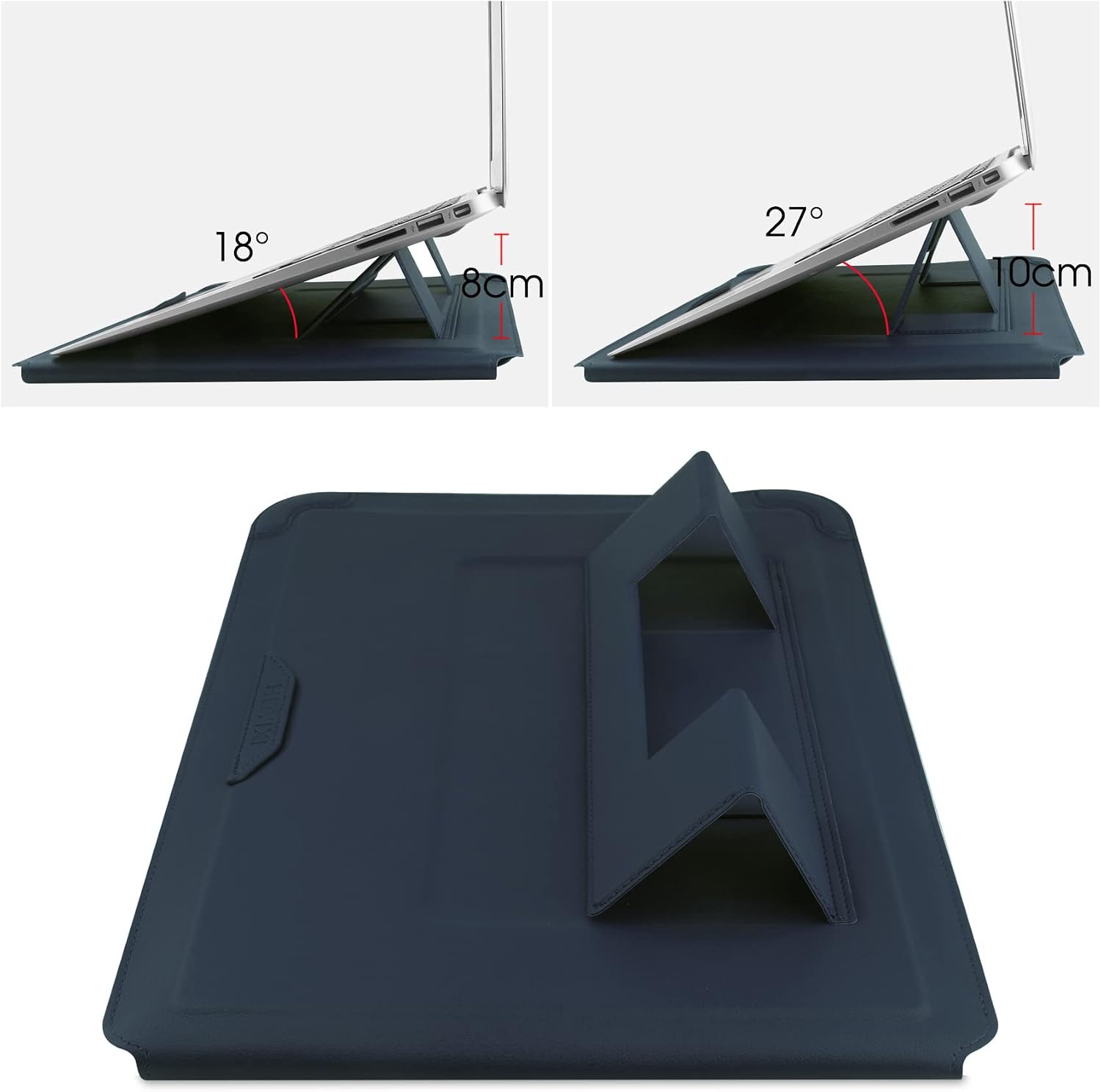 14 Inch Laptop Sleeve Case Leather Bag with Stand Compatible with Mac Book Pro 14 2021/ASUS Vivobook 14/HP Pavilion