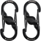 S-Biner MicroLock Stainless Steel - S-Biner with Locking Dual Sided Gates - Keep Keys Secure with Carabiner Key