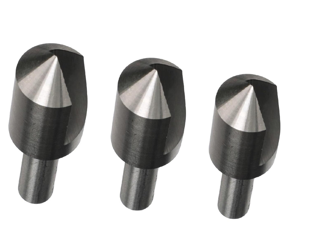 Drill America 3 Piece Single Flute Countersink Set, Sizes: 1/4, 3/8 and 1/2, 82 Degrees