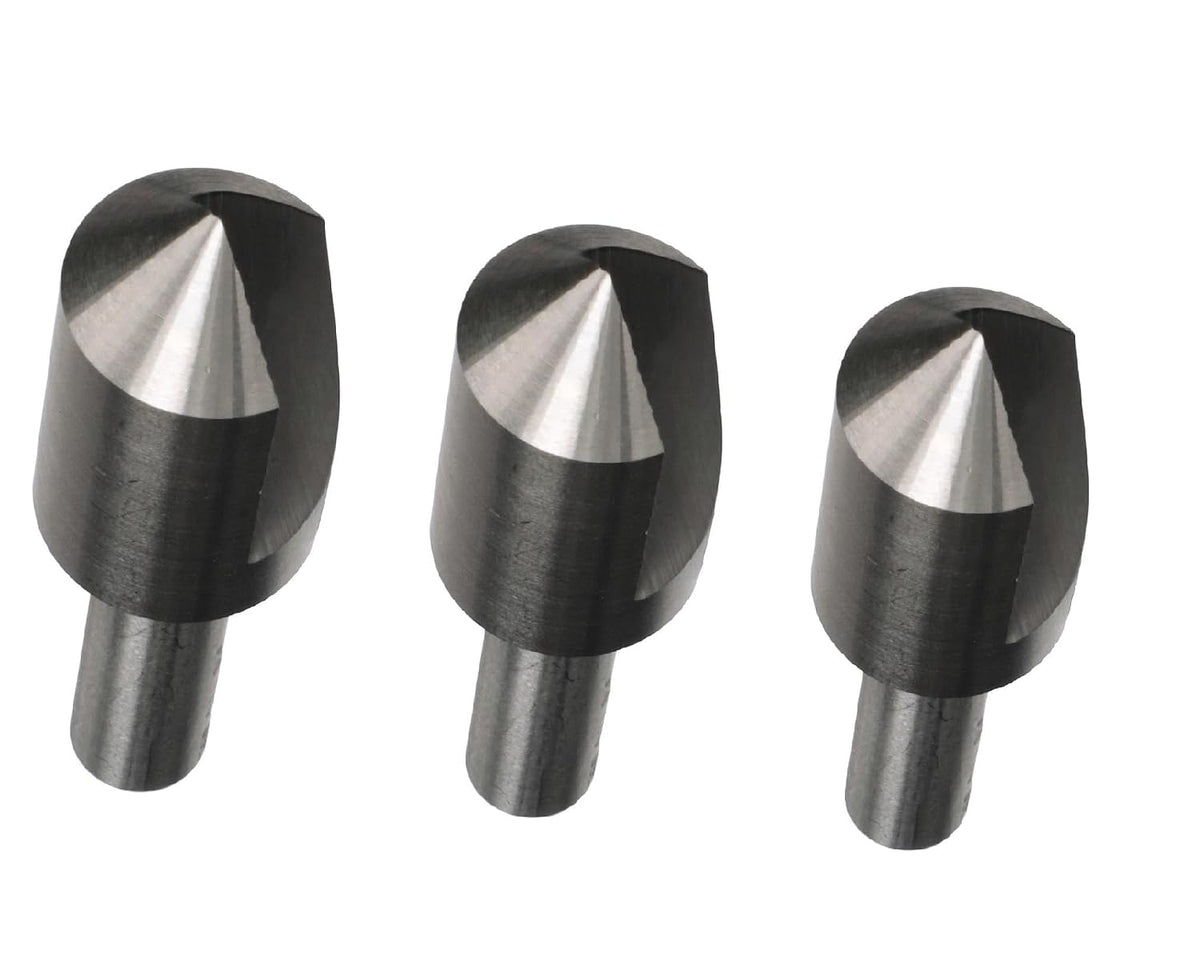 Drill America 3 Piece Single Flute Countersink Set, Sizes: 1/2, 5/8 and 3/4, 82 Degrees