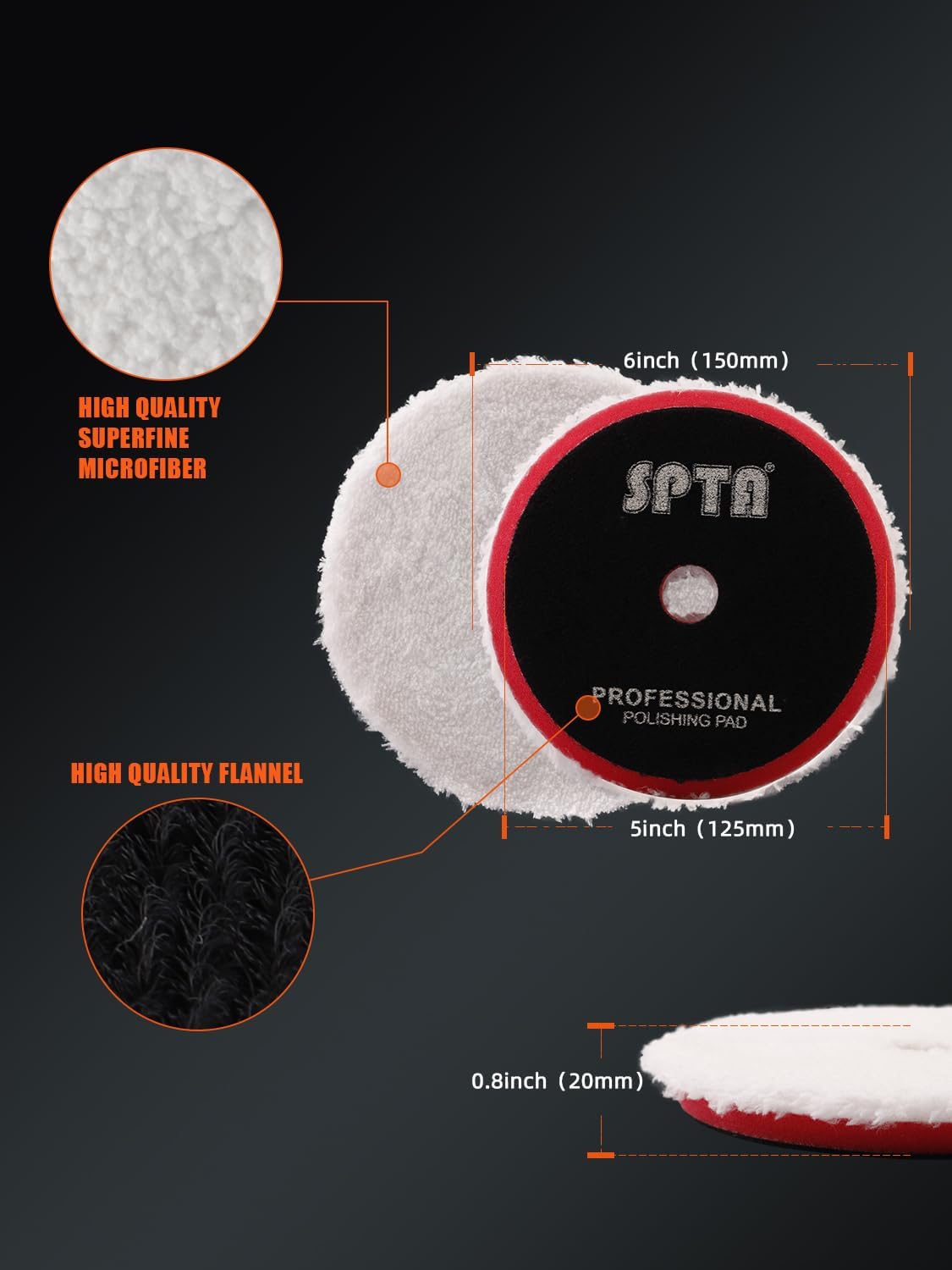 Microfiber Cutting Pads, Microfiber Finishing Pads 2Pcs 5Inch 125mm Finishing Disc Soft Microfiber Wax Removal Pad