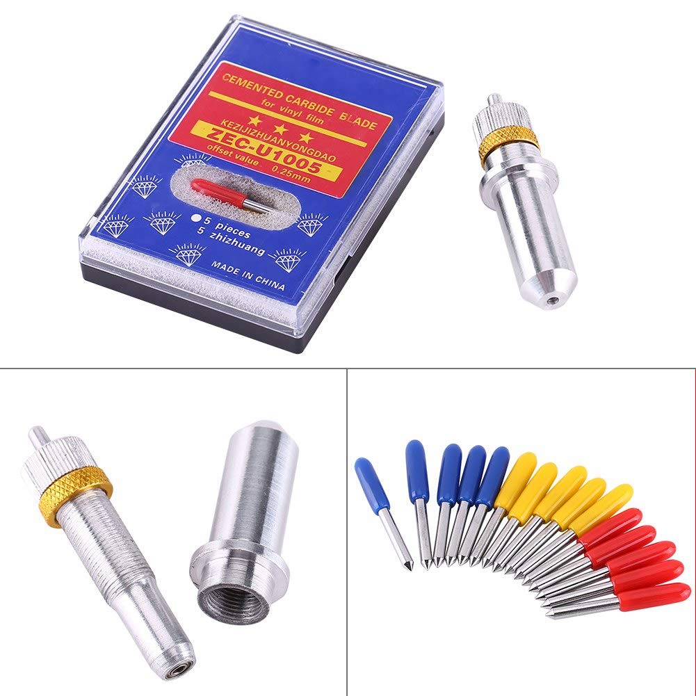 Plotter Cutter Blade, 15pcs Tungsten Steel Lettering Blade Cutter Blades 30°/45°/60° Plotter Cutting Tool for Cutting