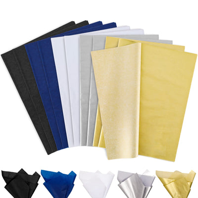 100 Sheets 2026 Graduation Tissue Paper Black Blue Gold Silver White Gift Wrapping Tissue Congrats Grad Art Tissues