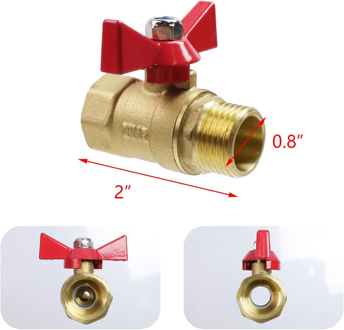 T Tulead Brass Mini Ball Valve 1/2" NPT