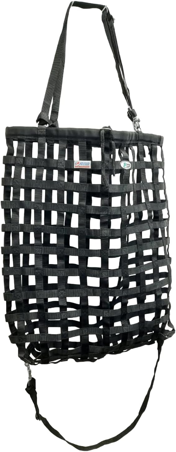 Slow Feed Hay Bag for Horses – Patented Durable Nylon Hay Bag with 2"x2" Mesh, Easy-Fill Top Ring, Tough Bottom for
