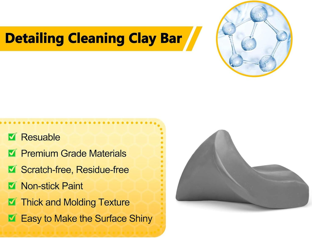 Car Clay Bar 4 Pack 400g, Premium Grade No Scratch Magic Clays Bars Detailing Cleaner Kit Glass Deatil Cleaning with