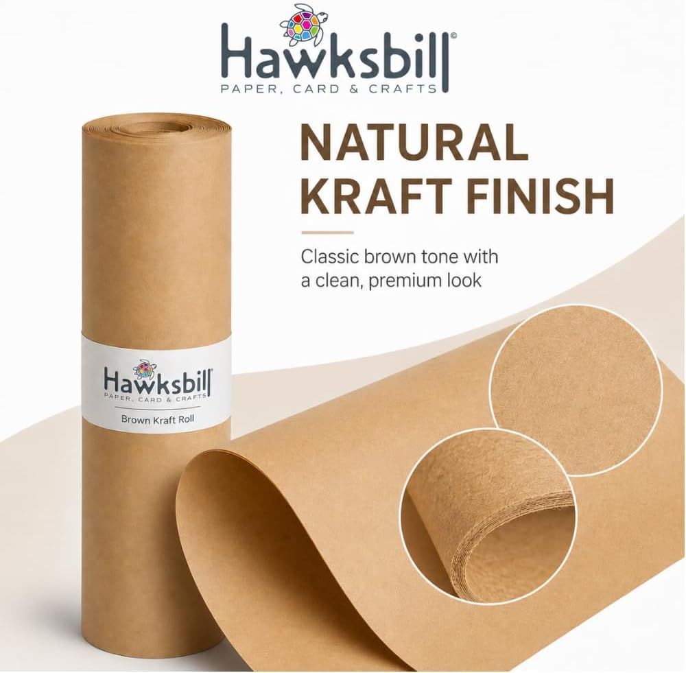 Kraft Paper Roll 500mm x 50m Recyclable Brown Gift Roll