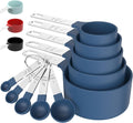 Measuring Cups & Spoons Set, Stackable Cups and Spoons, Nesting Measure Cups with Stainless Steel Handle, Kitchen