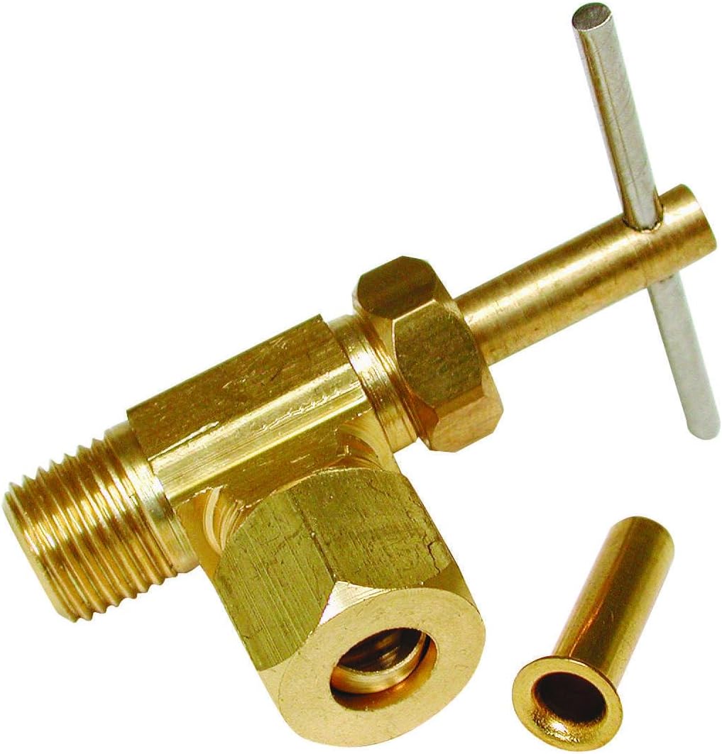 Dial 9440 Angle Needle Valve 1/4" Comp or Plastic x 1/8" MPT with Brass Insert Clamshell