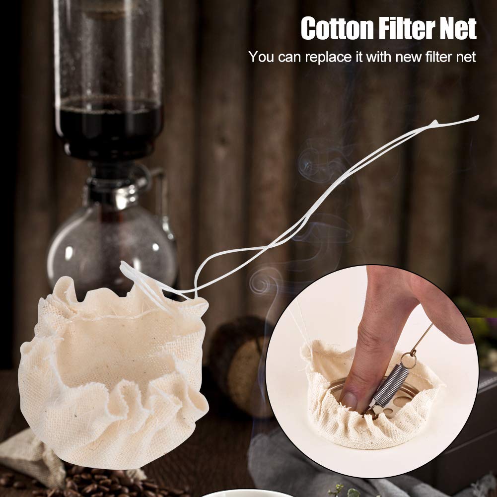 20Pcs Coffee Siphon Cloth Filter, Cloth Coffee Filters Reusable Round Replacement Filter for Syphon Coffee Maker Coffee Pot Filters