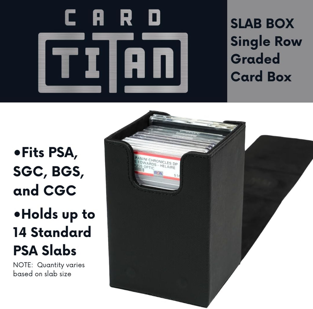Titan Slab Box Single Row - Trading Card Storage Box for Sports and TCG Cards - Card Case Fits PSA, BGS, SGC and CSG