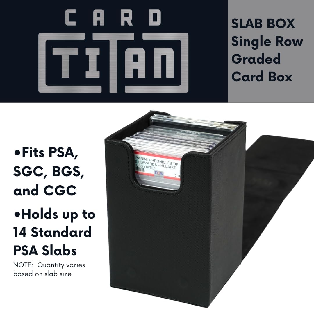 Titan Slab Box Single Row - Trading Card Storage Box for Sports and TCG Cards - Card Case Fits PSA, BGS, SGC and CSG