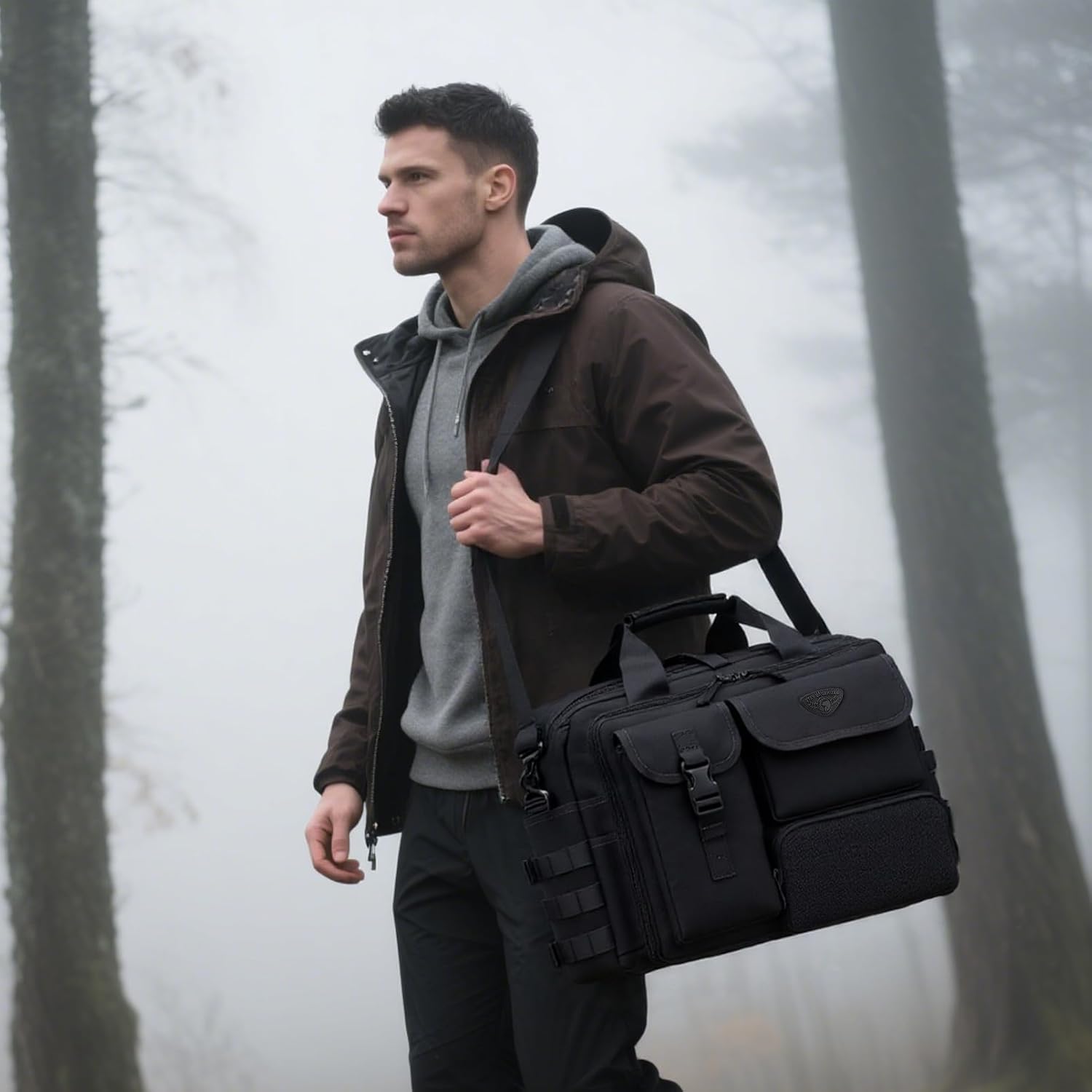 Tactical Messenger Bag,14inch/15.6inch/17.3inch Briefcase for Man Military Laptop Bag, Flight Work Bags for Pilots