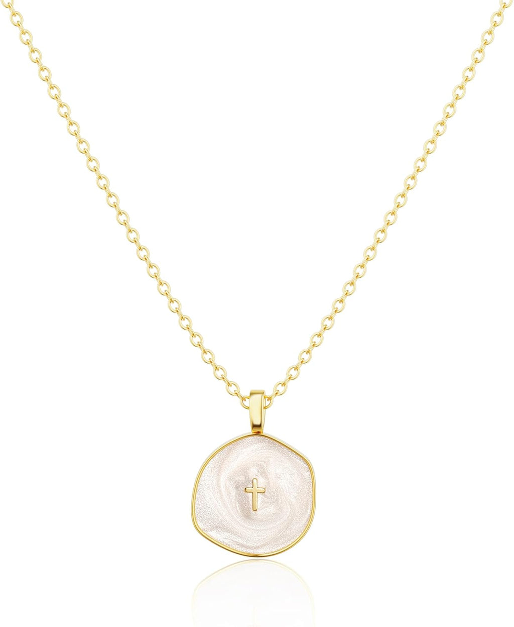 Graduation Gift for Her Cross Necklace for Women-Dainty Simple 14k Gold Plated Cross Pendant Cute Necklaces for Women