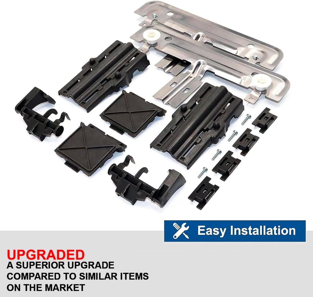 Upgraded Top Rack Parts Replacement for Whirlpool Dishwasher WDT780SAEM2 WDT790SLYB0 WDT790SLYM0 WDT790SLYM1 WDT790SLYM2 WDT790SLYM3 WDT790SLYW0 WDT790SLYW2 WDT910SAYE0 WDT910SAYE1 WDT910SAYE2