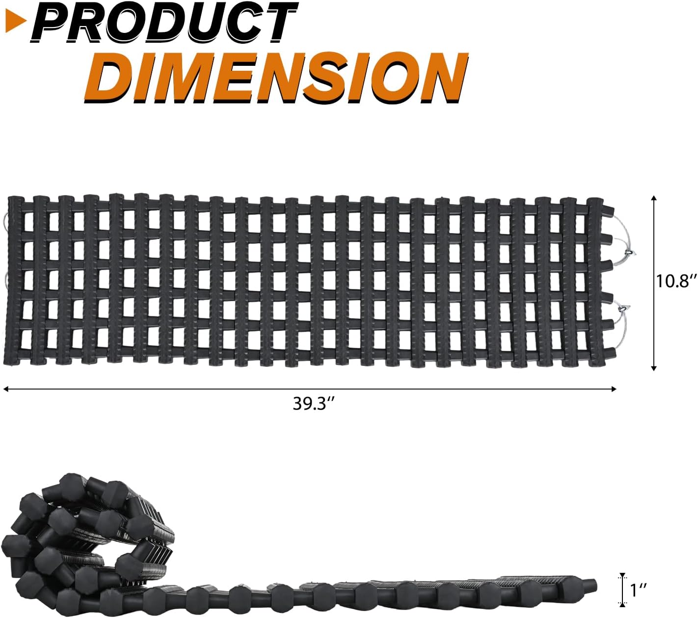 Tire Traction Mats 7 Ton Heavy-Duty 39" Recovery Tracks 2 Pack | For Off-Road 4X4 SUV Truck & Van in Snow Mud Ice &