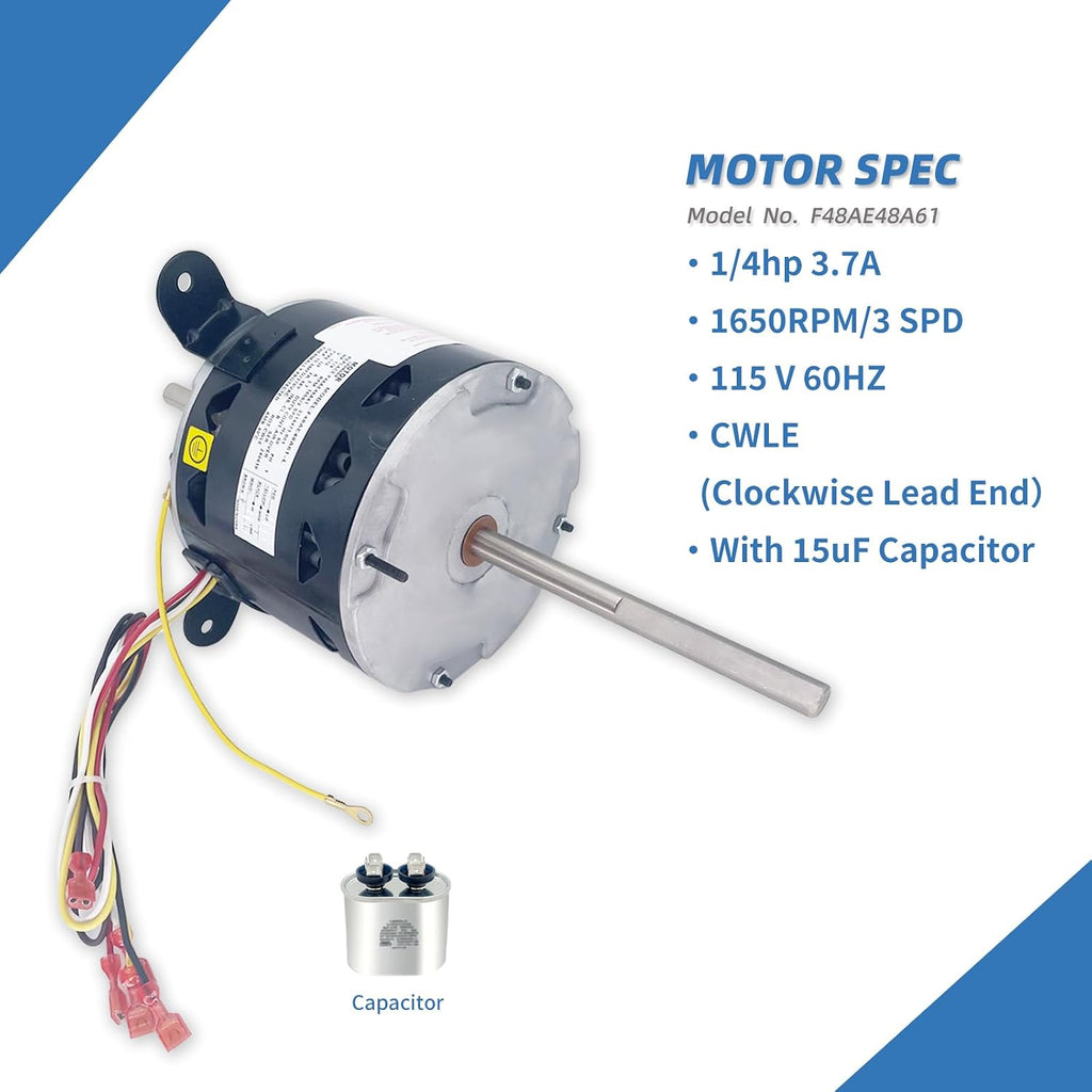 F48AE48A61 3314471.011 RV Fan Motor Replaces Dometic Duo-Therm AC Motor