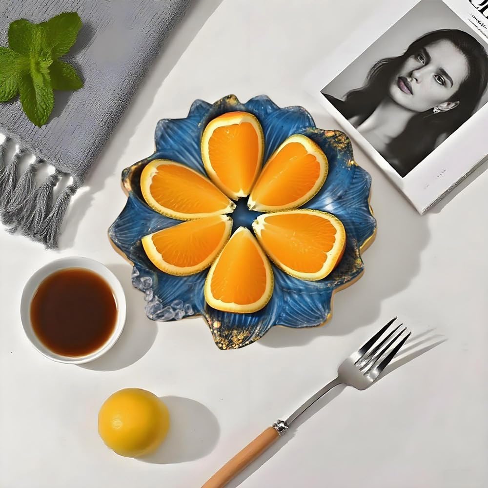 Large Resin Tray molds 14in Flower Resin Molds Silicone + 4pcs Coaster Silicone Mold Set DIY Art Craft Tray Cup Mats