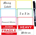 5" x 3" Large Moving Labels for Home Packing Box 6 Color Coded Border Label 162pcs with Writable Notes Areas, Fragile