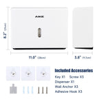 200-Sheet Multifold Paper Towel Dispenser,No-Drill Wall Mount,White