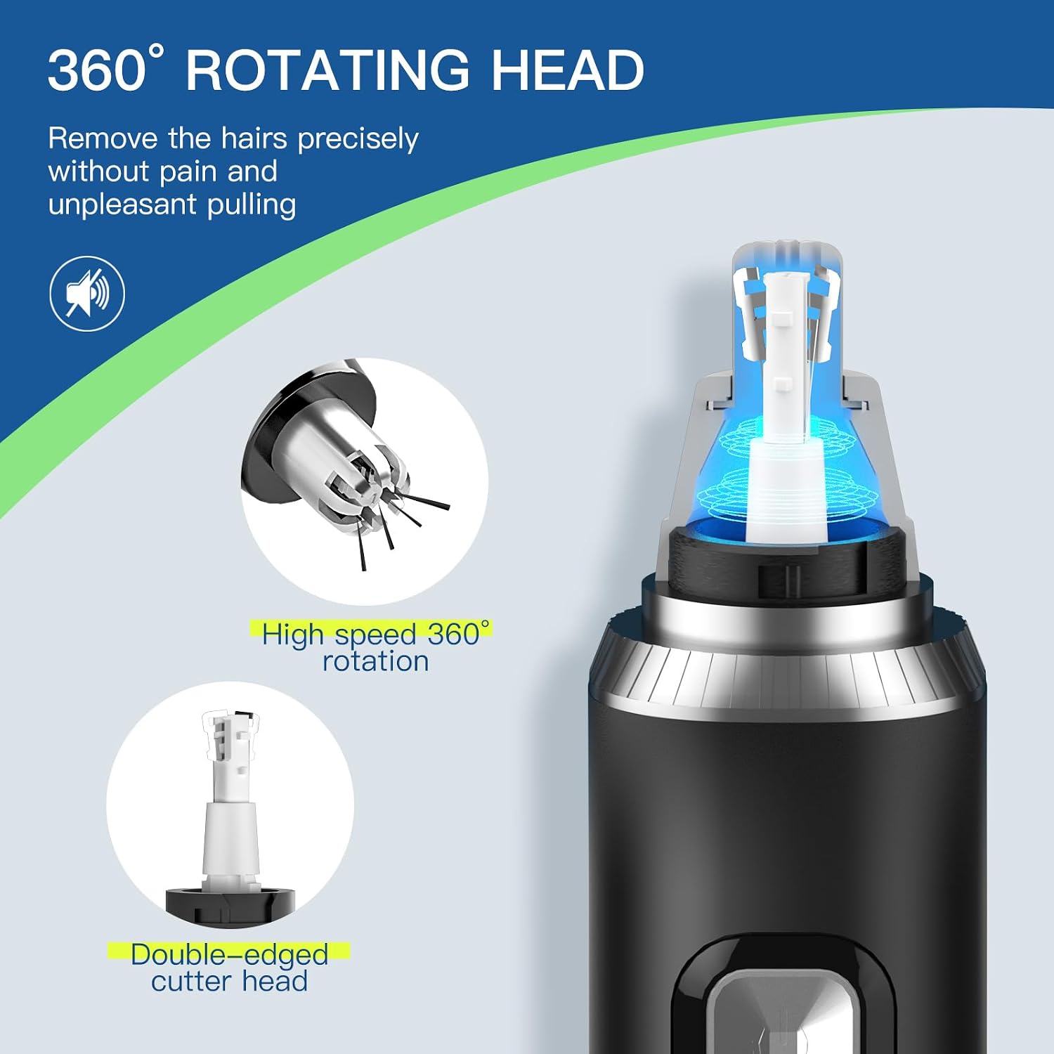 Nose Hair Trimmer for Men, 2-in-1 Rechargeable Ear and Nose Hair Trimmer with LED Display, IPX7 Waterproof Painless