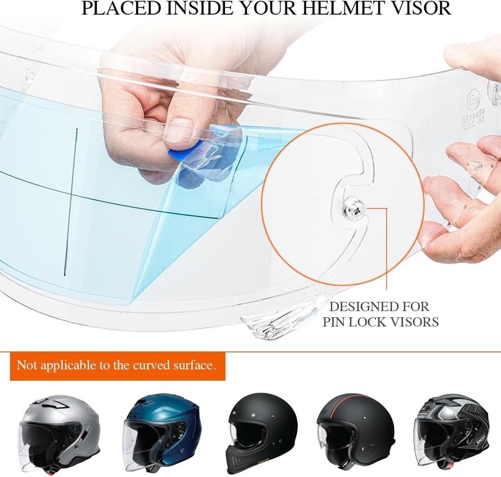 Full Face Helmet Shield Anti Fog Film for Motorcycle Helmet Visor Insert Fog-Resistant 3.46" x 10.7" | Fog Free Clear
