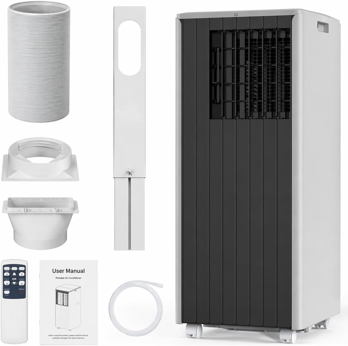 8,000 BTU Portable Air Conditioners, 4-in-1 AC Unit with Cool, Fan, Dehumidifier & Sleep Mode, Up to 350 Sq.Ft, Quiet