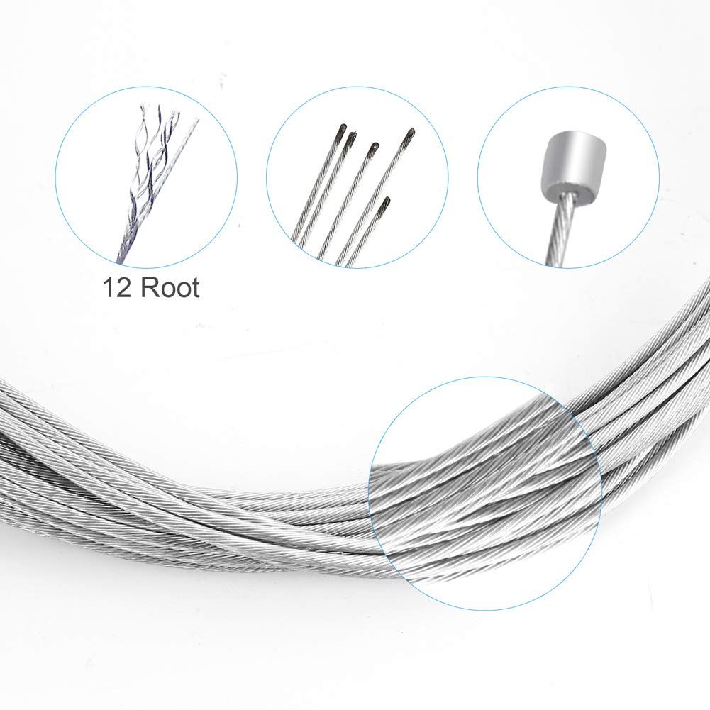 Hapleby 10PCS Premium Bike Shift Cable, Professional Bicycle Shift Wire Kit for Mountain and Road Bicycle, For Free 5 O-rings, 10 End Ferrules and 20 End Caps