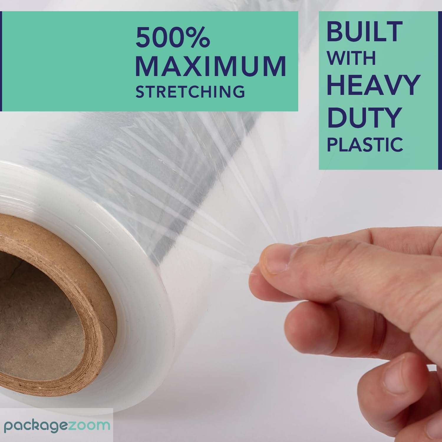 4 Rolls Clear Stretch Wrap Film 18” x 1500 feet Plastic Wrap for Moving, Packing, Shipping & Storage Heavy Duty