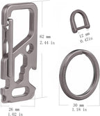 Titanium Carabiner Clip for Keys,Multifunctional EDC Keychain with Keyring,Backpack Accessory