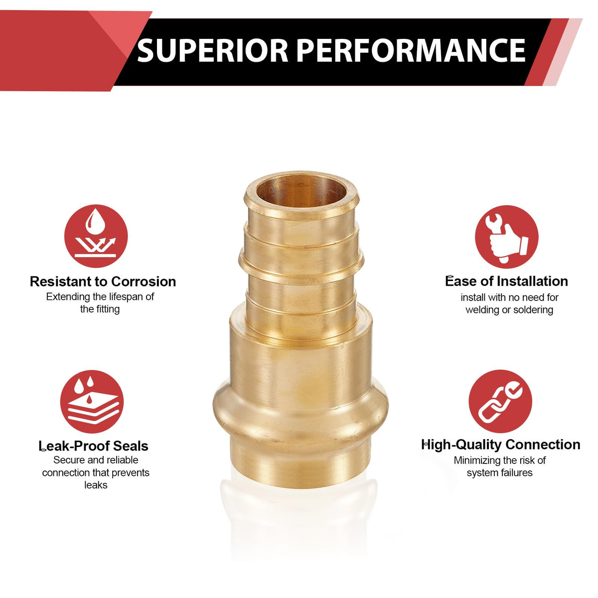 5Pcs EFIELD 3/4"Copper Press x PEX-A Coupling Adapter(PEX1960186-5)