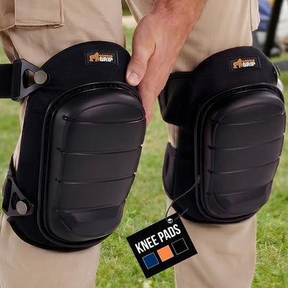 Knee Pads for Work, All Day Comfort Gel Cushion and Soft Foam for Men, Slip Resistant Heavy Duty Hard Cap, Adjustable