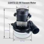 Upgraded 116472-13/00 Vacuum Motor, Includes Motor Gasket/2 Additional Pair