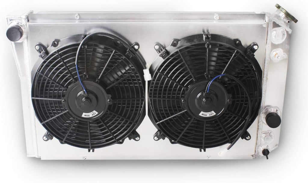 OHOB-COOL 3 Row Full Aluminum Radiator with Fan For 1984-1990 Chevy Corvette 5.7L V8 /1982-2002 S10 Conversion LS