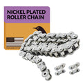 PGN #35 Nickel Plated Roller Chain - 10 Ft + 2 Free Links - 319 Links
