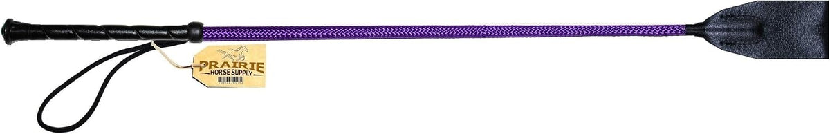 Riding Crop for Horse Fiberglass Shaft with Leather Double Slapper