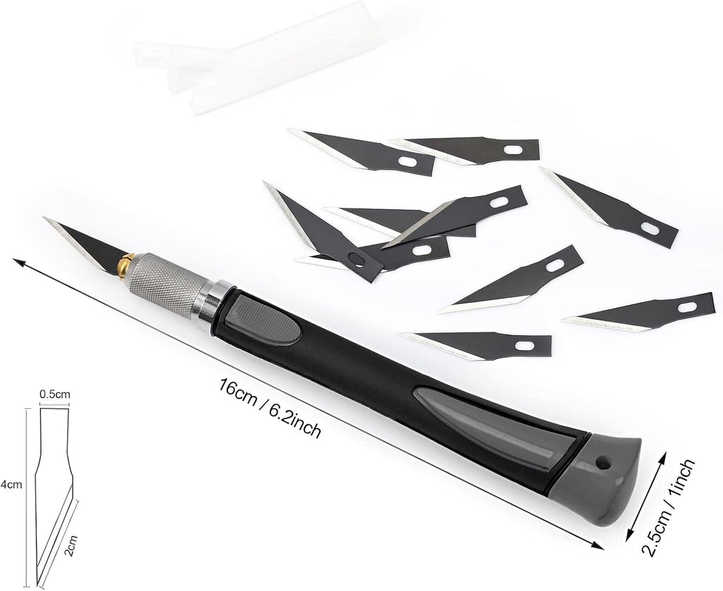 Precision Hobby Knife Set Utility Craft Knife Kit with 10PCS Blades for Art, Working-Stencil, Scoring, Scrapbooking