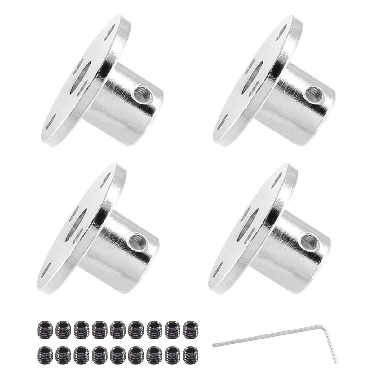 Litoexpe 4 Pieces 6mm Rigid Flange Coupling Connector