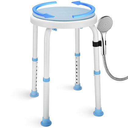 Foldable Adjustable Swivel Bath Seat Bathroom Bathtub Shower Chair Stool for Elderly and Disabled, Seniors Tub