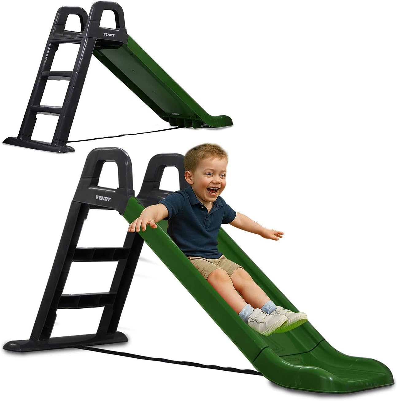 Fendt 460354 Slide Made of Robust Plastic, Slide Spout for Gentle Landings, Wide Steps and Safety Handles